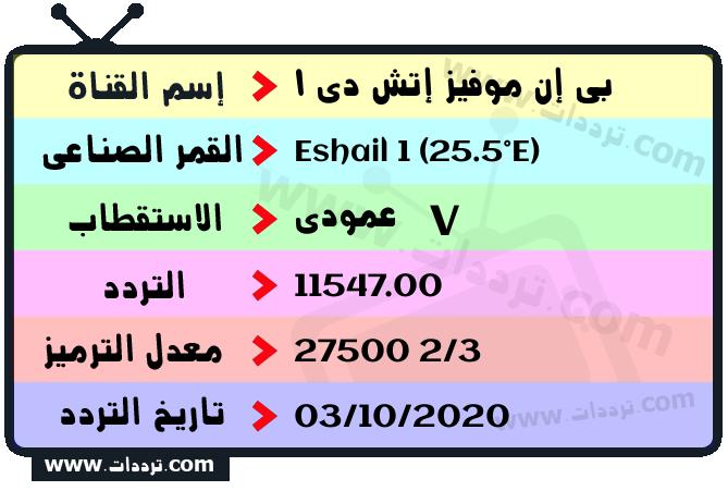 تردد قناة بي إن موفيز إتش دي 1 على القمر سهيل سات 1 25.5 شرق 2024